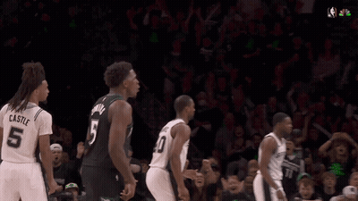 Basketball Player Dribbling In Number 5 Jersey GIF