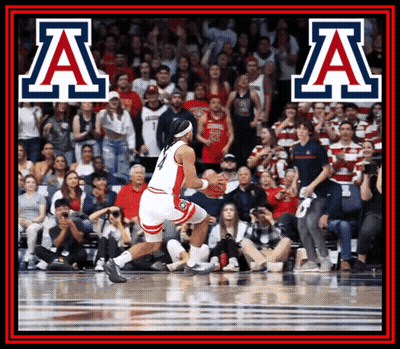 Basketball Player Dribbling With Letter A Above GIF