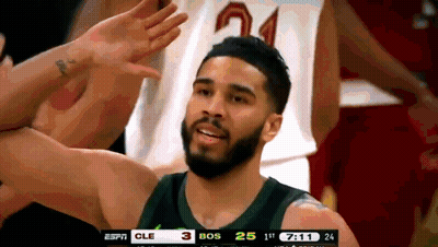 Basketball Player High Fives Another On ESPN GIF
