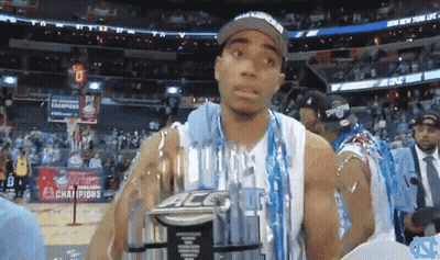 Basketball Player Holding Ace Trophy GIF