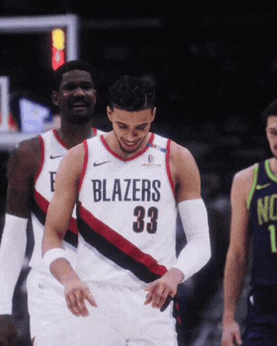 Basketball Player In Blazers 33 Jersey GIF