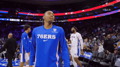Basketball Player In Blue 76Ers Jersey GIF
