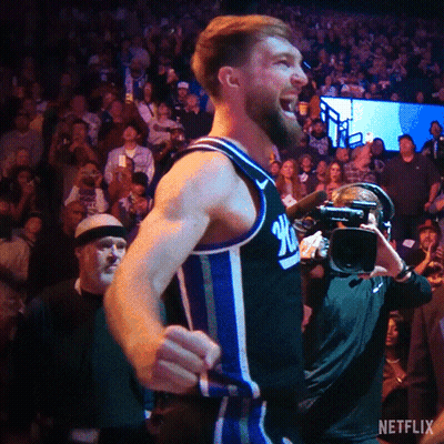 Basketball Player In Blue And Black Uniform Number 90 GIF