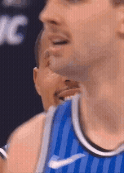 Basketball Player In Blue And White Striped Shirt GIF