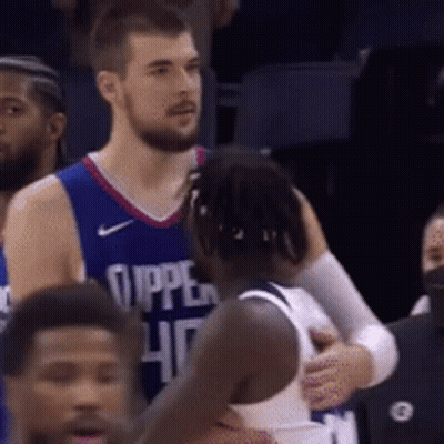 Basketball Player In Blue Clippers Jersey GIF