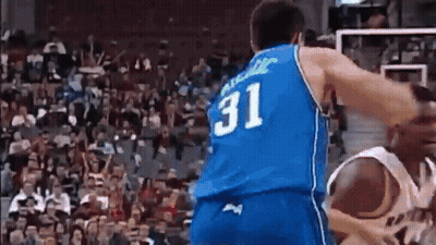 Basketball Player In Blue Jersey Number 31 GIF
