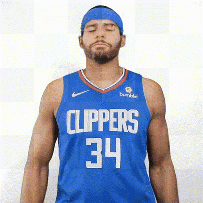 Basketball Player In Blue Jersey Number 34 GIF