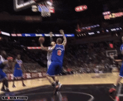 Basketball Player In Blue Jersey Number 6 GIF