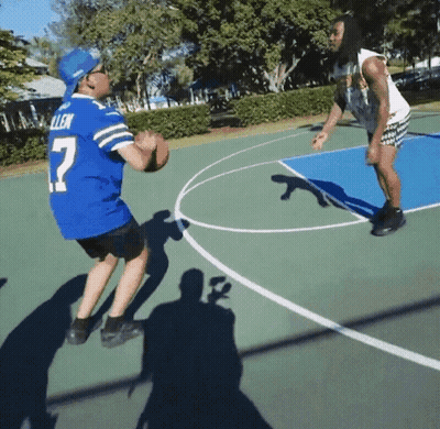 Basketball Player In Blue Jersey Number 7 GIF