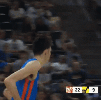 Basketball Player In Blue Jersey Number 7 GIF