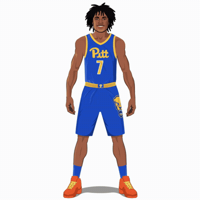 Basketball Player In Blue Jersey Number 7 GIF