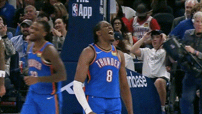 Basketball Player In Blue Jersey Number 8 GIF