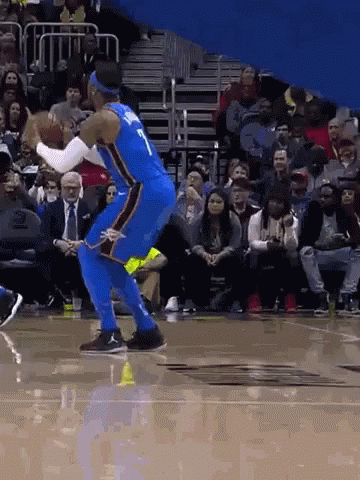 Basketball Player In Blue Uniform Number 1 GIF