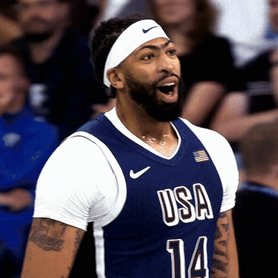 Basketball Player In Blue USA Jersey Number 14 GIF