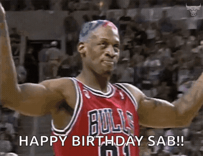 Basketball Player In Bulls Jersey Celebrating Birthday GIF
