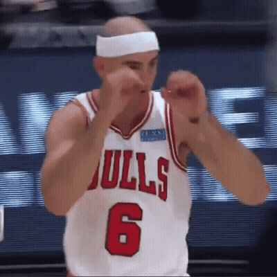 Basketball Player In Bulls Jersey Number 6 GIF