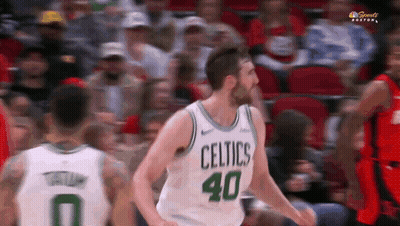 Basketball Player In Celtics Jersey In Front Of Crowd GIF