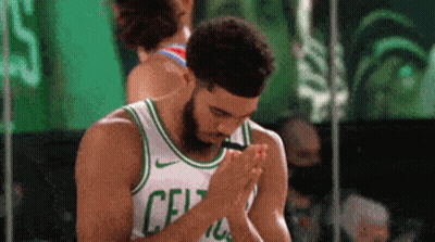 Basketball Player In Celtics Jersey Praying GIF