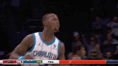Basketball Player In Charlotte Jersey Holding Ball GIF