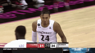 Basketball Player in Cincinnati Jersey on Court