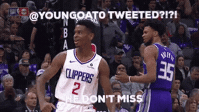 Basketball Player In Clippers Jersey Talking To Another Player GIF