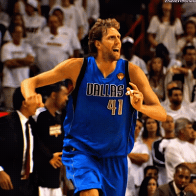 Basketball Player In Dallas 41 Jersey Running GIF