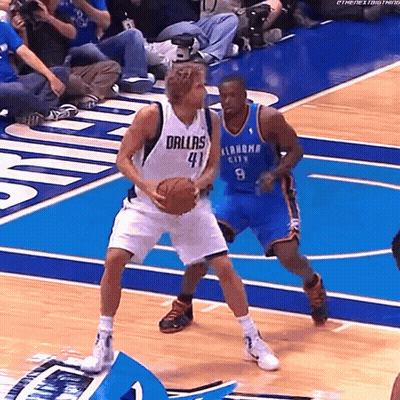 Basketball Player In Dallas Jersey Holding Ball GIF