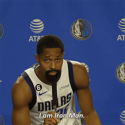 Basketball Player In Dallas Jersey Holding Microphone GIF