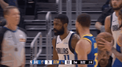 Basketball Player In Dallas Jersey Talking To Another Player GIF