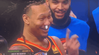 Basketball Player In Den Lewis Jersey GIF