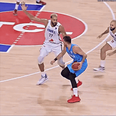 Basketball Player In France Jersey Dribbling GIF