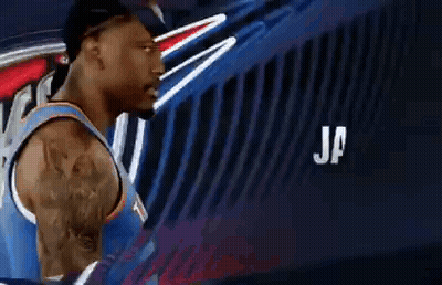 Basketball Player In Front Of Wall Saying Jai GIF