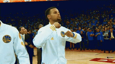 Basketball Player In Golden State Warriors Jacket GIF