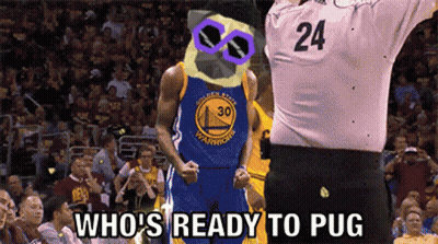 Basketball Player In Golden State Warriors Jersey Ready To Pug GIF