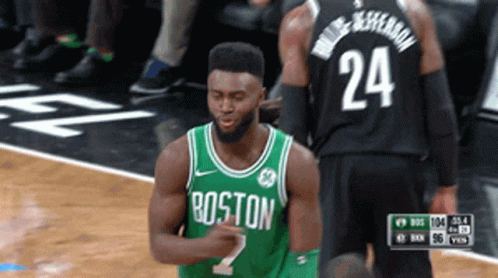 Basketball Player In Green Boston Jersey On Court GIF