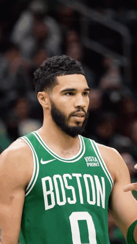 Basketball Player In Green Boston Jersey GIF