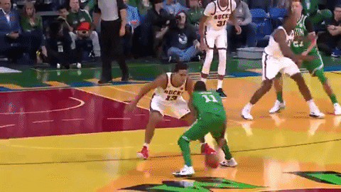 Basketball Player In Green Jersey Number 11 GIF