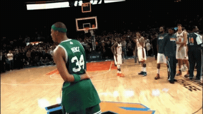 Basketball Player In Green Jersey Number 34 GIF