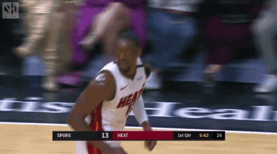 Basketball Player In Heat Jersey Running GIF