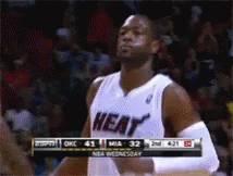 Basketball Player In Heat Jersey GIF