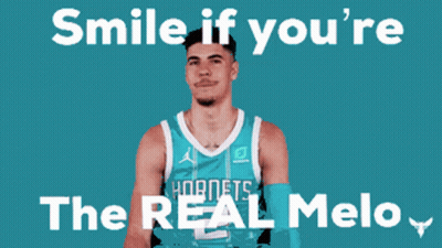 Basketball Player In Hornets Jersey Smiling GIF