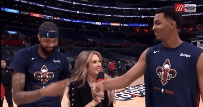 Basketball Player In I Botta Jersey Talking To Woman GIF