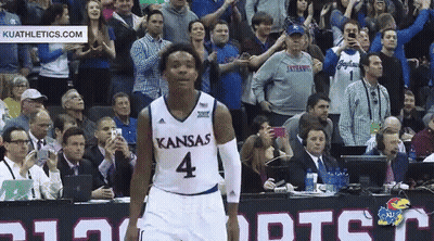 Basketball Player In Kansas Jersey Number 4 GIF