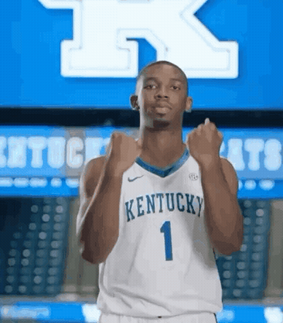 Basketball Player In Kentucky Jersey GIF