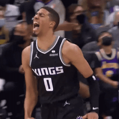 Basketball Player In Kings Jersey Screaming GIF