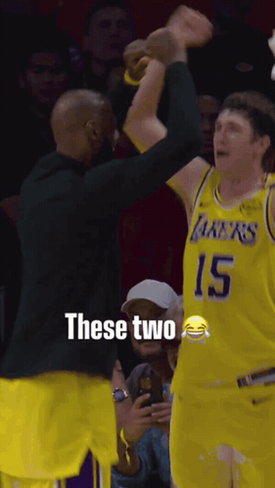 Basketball Player In Lakers Jersey High Fived GIF