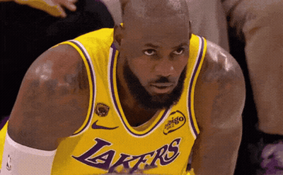 Basketball Player In Lakers Jersey Looking To Side GIF