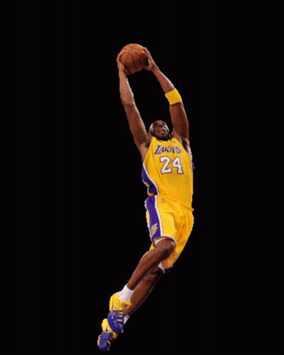 Basketball Player In Lakers Uniform Jumping GIF
