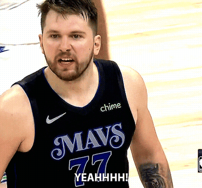 Basketball Player In Mavs 77 Jersey GIF