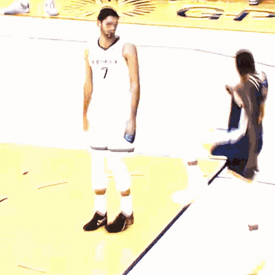 Basketball Player In Memphis Jersey On Yellow Court GIF
